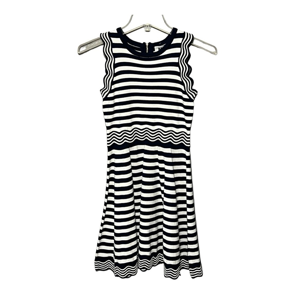 Milly Minis Navy White Striped Sleeveless Scalloped Dress Girl’s 14/16